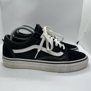 Vans Old Skool Black Canvas/Suede Lace Up Low Top Shoes Mens Sz 7 Women’s 8.5